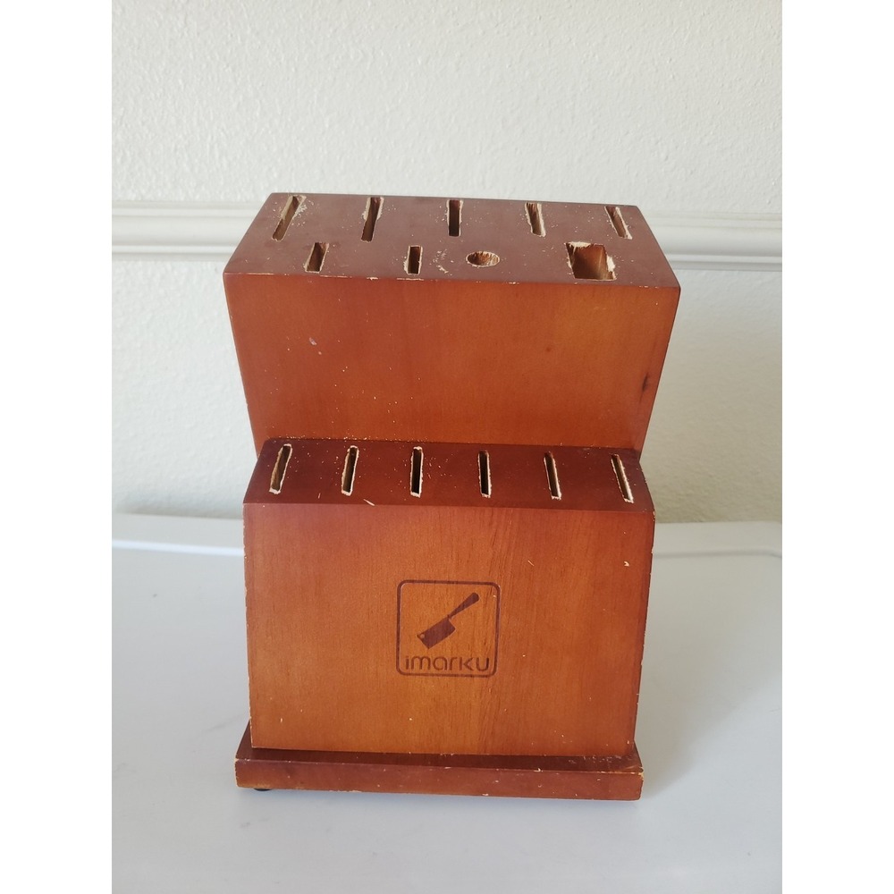 imarku 15 Slot Hardwood Knife Storage Block in CHERRY Finish Block Only